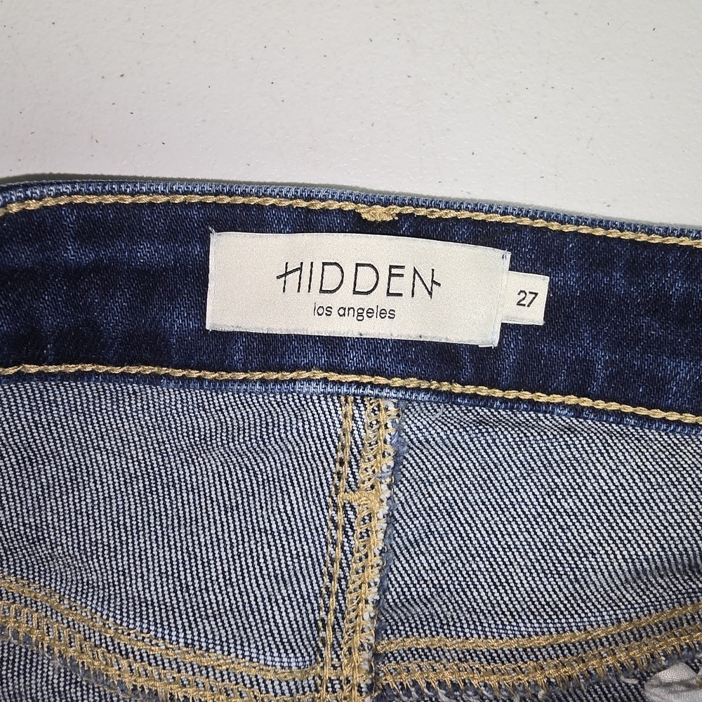 Hidden Happi Jeans Women's Dark Wash Size 27 High Rise Comfort Wide Leg Stretch - Picture 8 of 10